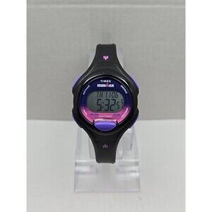 Timex Ironman Womens 36mm 30 Lap Indiglo Digital Purple Black WR 50M New Battery